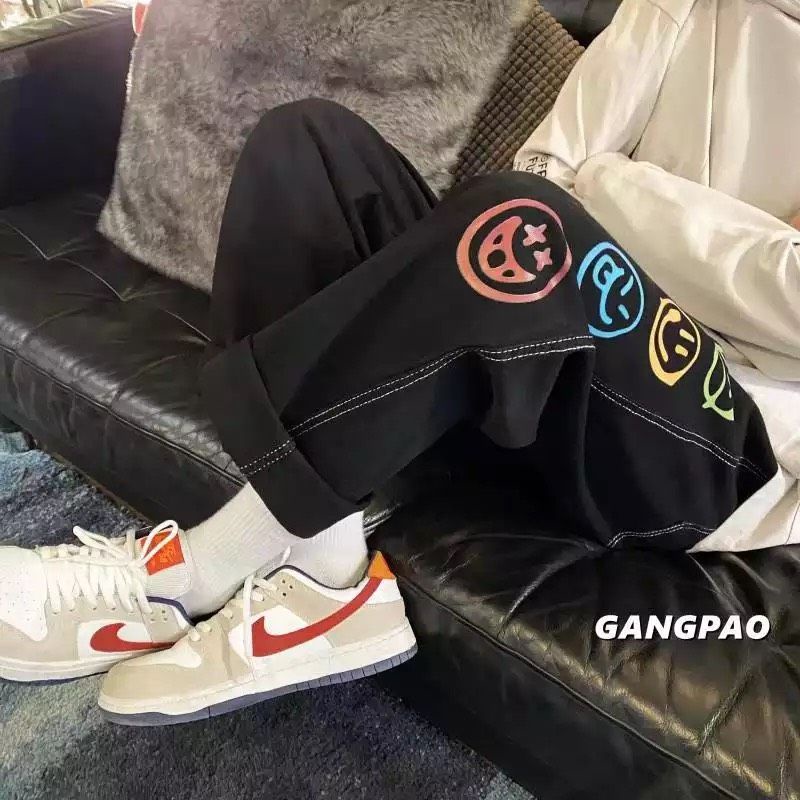 QUẦN BAGGY ỐNG RỘNG NAM-TAN-DÁNG SUÔNG PHONG CÁCH-QJI02-THỜI TRANG UNISEX-có size Nam Nữ in dể phối đồ siêu đẹp màu đen