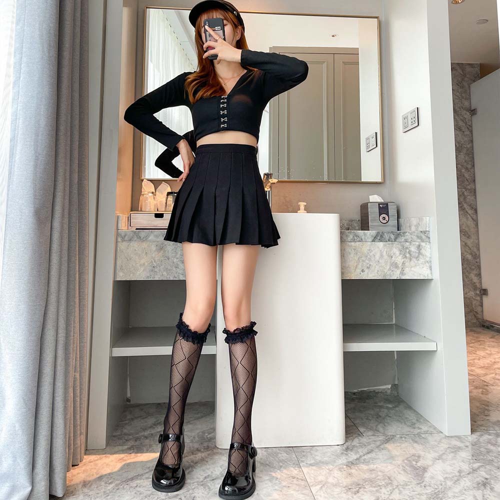 Vớ Lưới Nylon Co Giãn Đính Nơ Phong Cách Hàn Quốc Cho Nữ