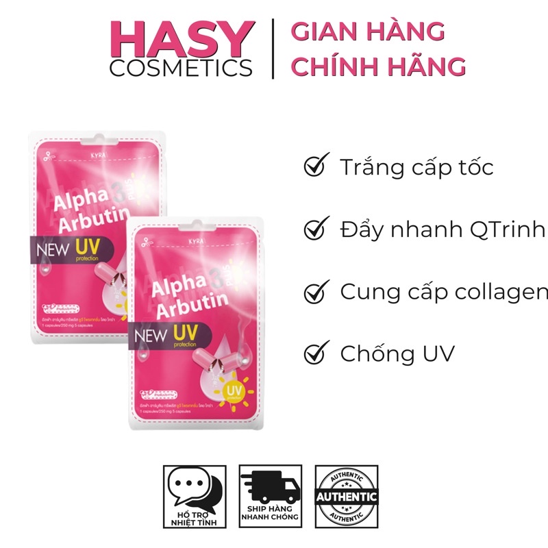Viên Bột Kích Trắng & Chống Nắng UV ALPHA ARBUTIN 3 Plus