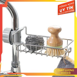 [TẶNG MÓC DÍNH] Giá Để Giẻ Rửa Bát, Nước Rửa Chén Đa Năng Inox
