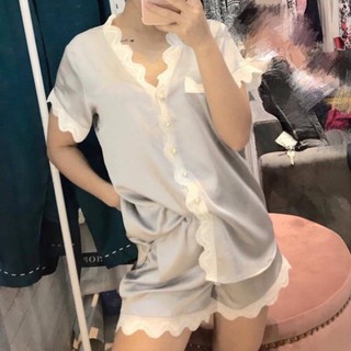 Set Pyjama lụa ren cổ Nhật ACQC 5 màu cao cấp