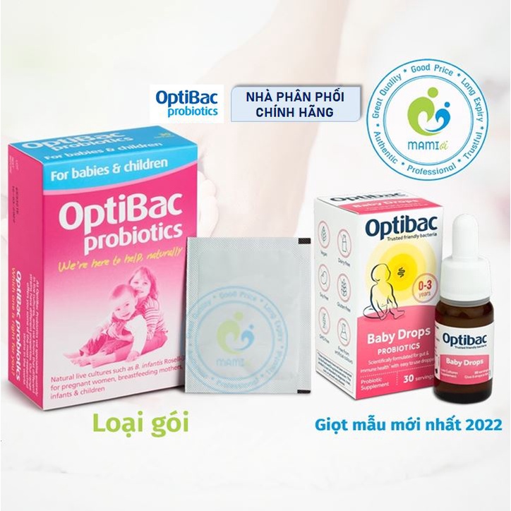 Men vi sinh (30 gói/Giọt 10ml) tăng cường sức khỏe đường ruột cho trẻ nhỏ Optibac Probiotics For Baby &amp; Children, UK