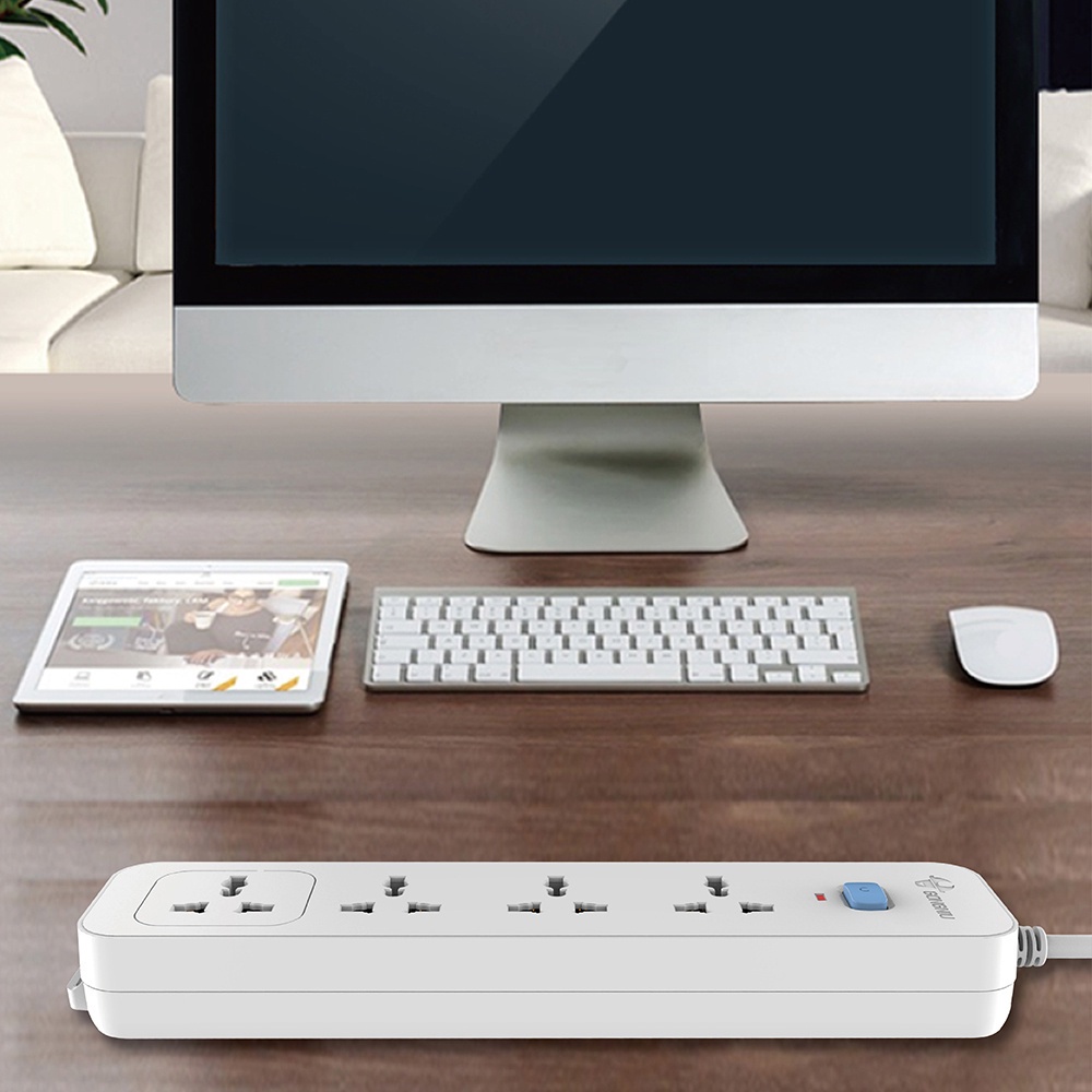 Ổ Cắm Điện Gongniu 4 Ổ Đa Năng 1 Công Tắc – Công Suất 10A/250/2500W – Trắng – Chính Hãng (N1040)