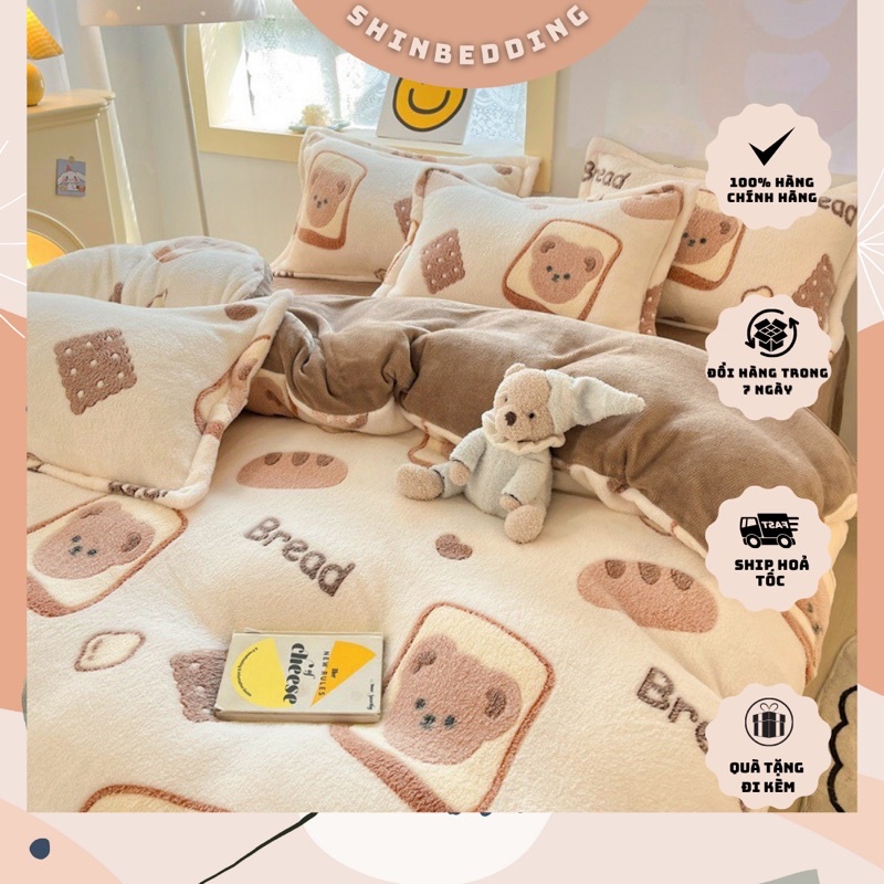 Set Bộ Vỏ Nỉ Nhung Tuyết Sữa 5D (12 Mẫu ) , Chất Nhung Mềm Êm, Giữ Ấm Tốt Cho Mùa Đông