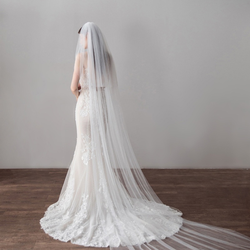 Mạng Che Mặt 2 Lớp Bằng Vải Tuyn Dài 118 Cho Cô Dâu