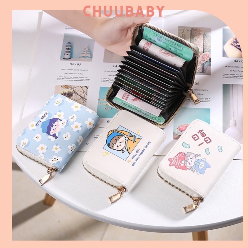 Ví nữ ngắn mini cầm tay nhiều ngăn đựng thẻ