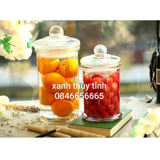 Bình thủy tinh trụ trơn ngâm củ sâm, ngâm quả, ngâm nấm linh chi - Dung tích 3 Lít