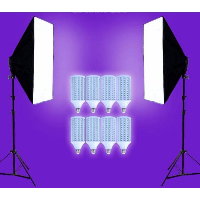 Combo 2 Đèn Softbox 50x70cm 4 Bóng 40W LED360 5500K Công Suất Cao, Thiết Bị Studio Chuyên Nghiệp