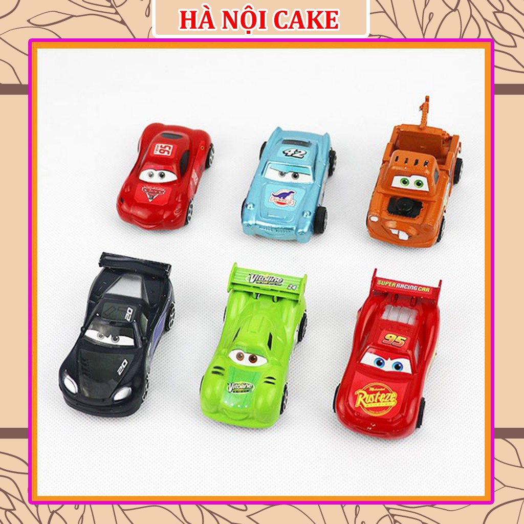 Bộ xe oto 6 Chiếc Macqueen Hà Nội Cake Đồ Trang Trí Bánh Sinh Nhật - Trang Trí Bánh Kem