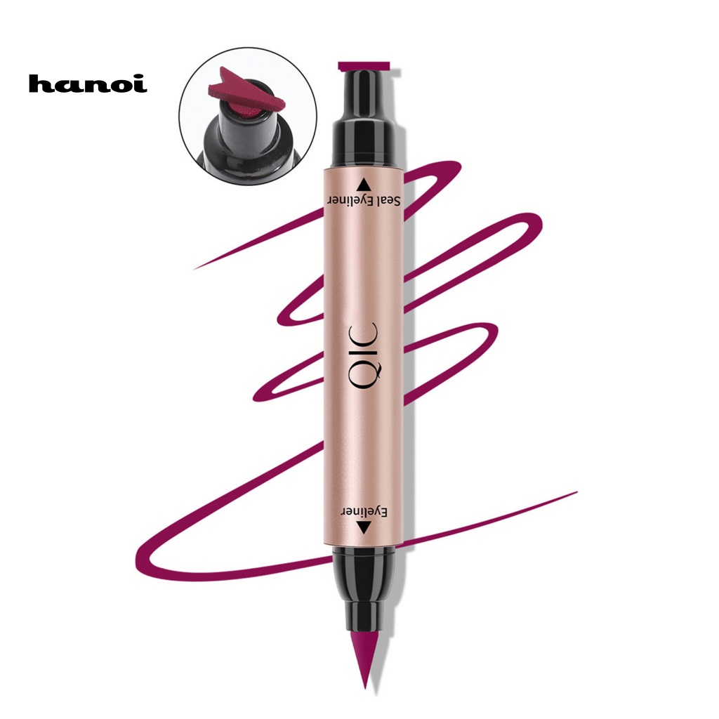 Bút Kẻ Mắt Hai Đầu Có Đầu Tem In Hình Đuôi Mắt Trang Điểm Chuyên Nghiệp