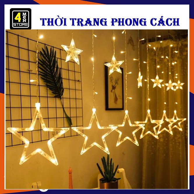 ⚡ Siêu Xinh ⚡ Đèn Rèm Ngôi Sao Nhấp Nháy - Đèn Trang Trí - Dây Đèn Led Lấp Lánh Đêm Noel