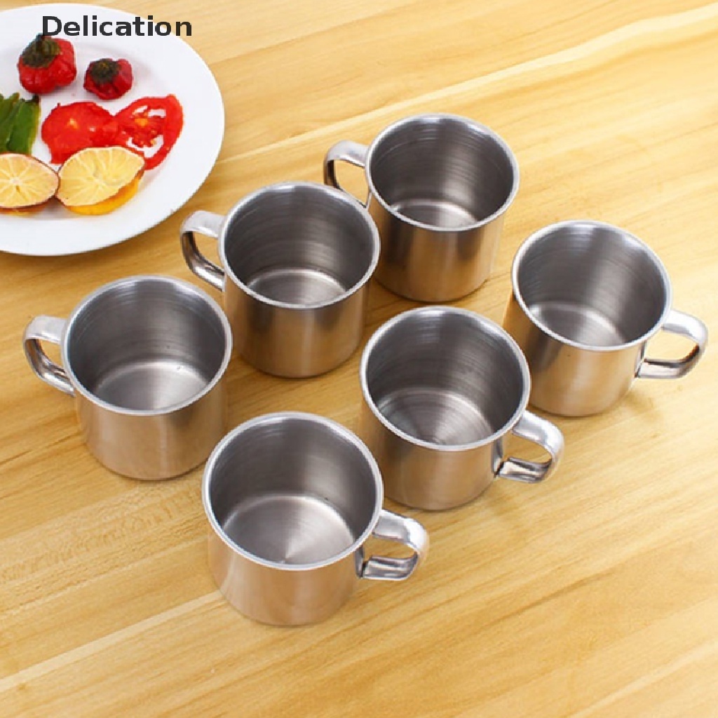 Set 1/ 3/ 6 cốc uống trà/ cà phê bằng thép không gỉ tiện dụng mang theo du lịch cắm trại