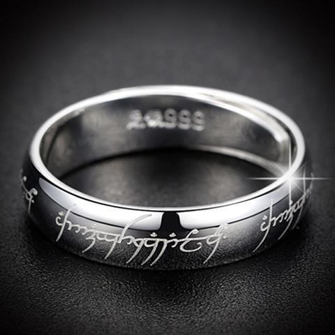 Nhẫn đeo ngón trỏ khắc chữ 999 bằng bạc sterling phong cách hip hop cá tính cho nam 999
