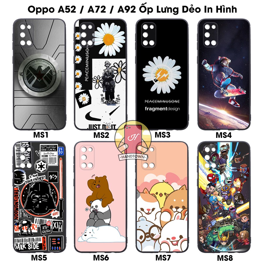 Ốp Lưng Oppo A52 / A72 / A92 Dẻo Đen In Hình Nhiều Mẫu PA 200610