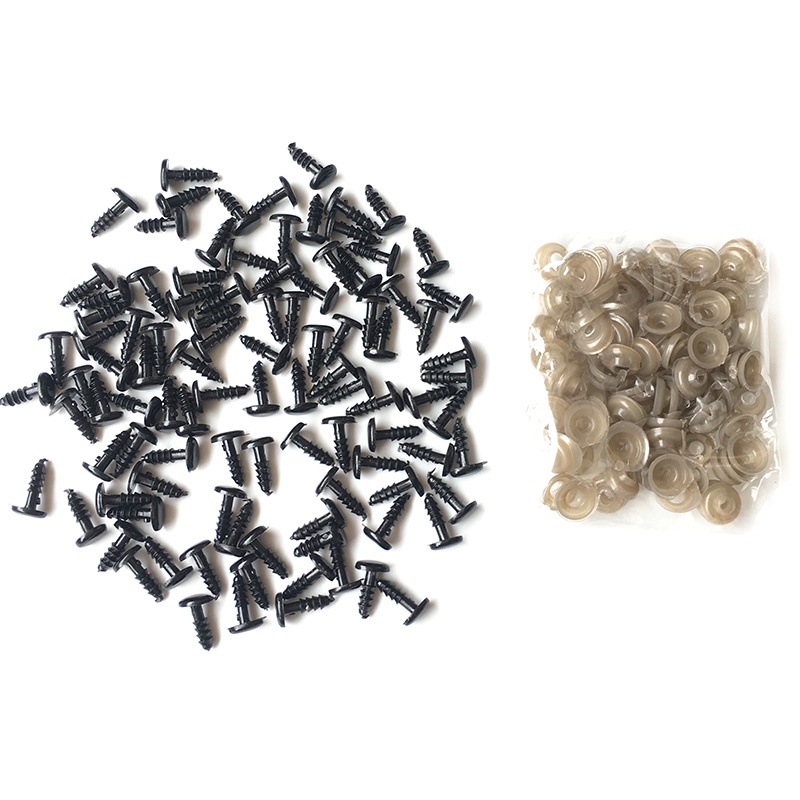 Set 100 Phụ Kiện Làm Thú Nhồi Bông/ Gấu Bông/ Thú Cưng Hình Oval Màu Đen Mắt Oval An Toàn DIY