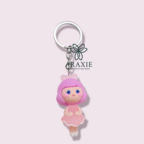 Móc khóa cute, móc khóa anime treo chìa khóa xe máy, túi xách, balo dễ thương Araxie AMK-019