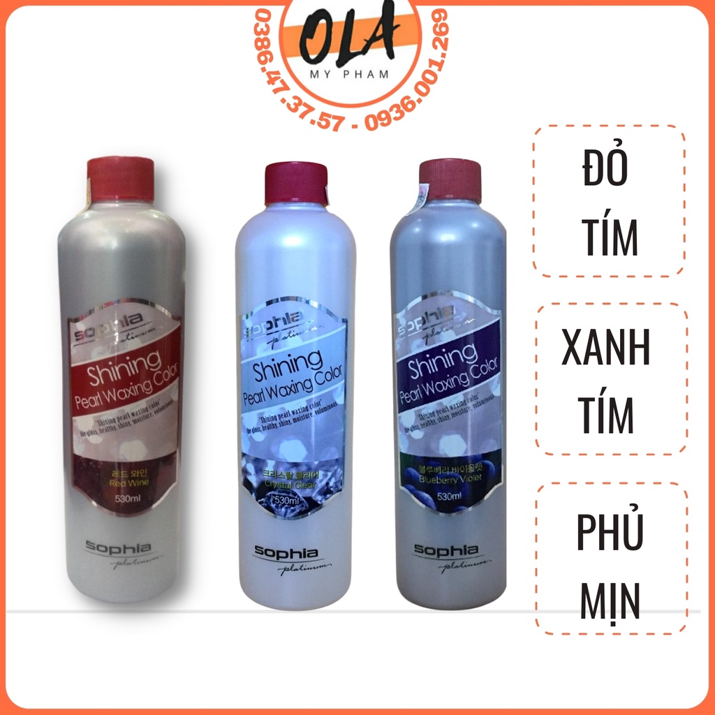 Nhuộm tóc màu khói, đỏ tím,xanh tím,phủ mịn bóng sophia Hàn Quốc 530 ml - mỹ phẩm ola