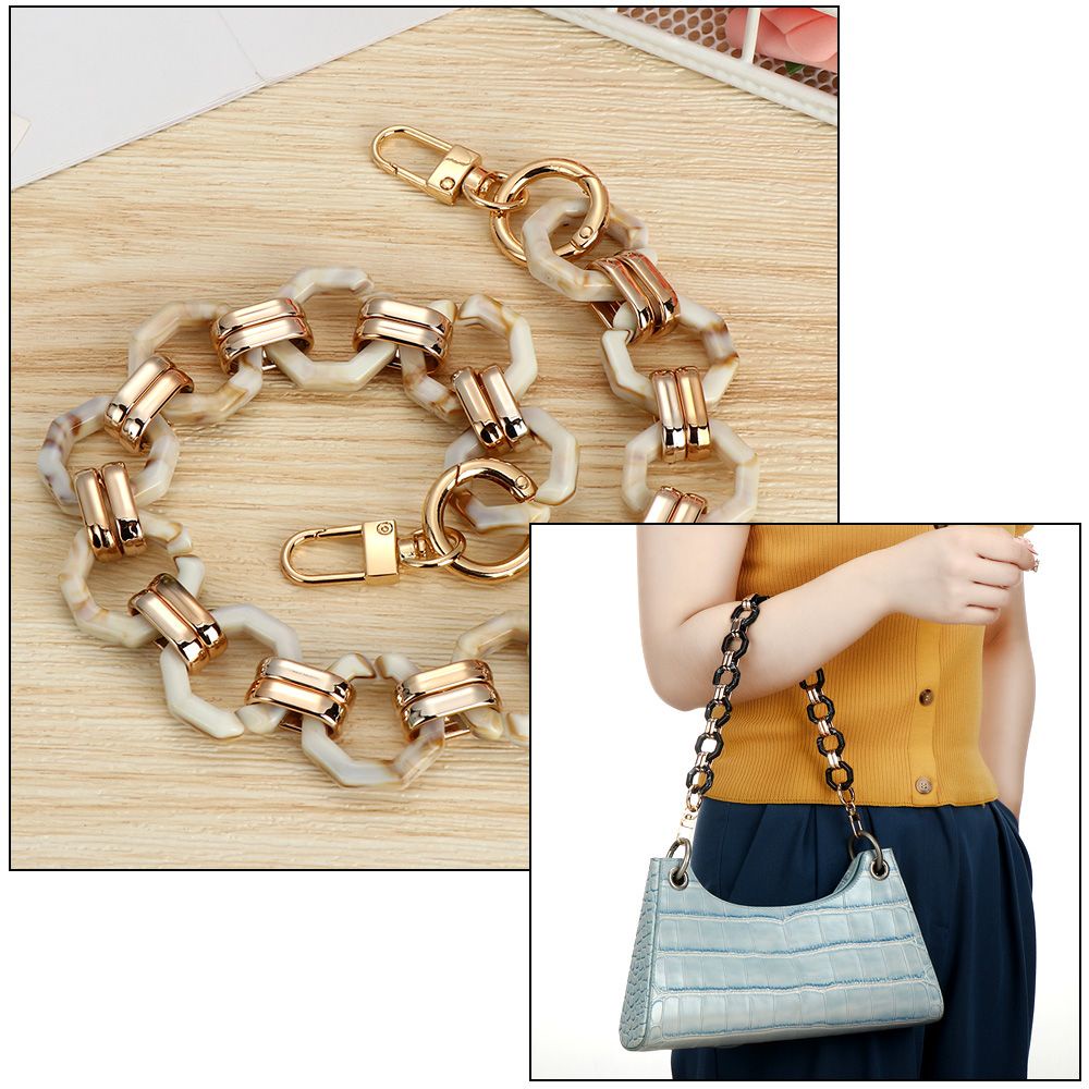 Dây xích khóa bát giác bằng acrylic thay thế thời trang cho túi xách DIY MIHAN1