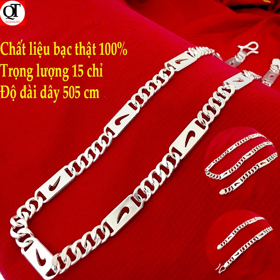Dây chuyền bạc nam Bạc Quang Thản kiểu dây bản dẹt độ dài 50cm, trọng lượng có nhiều lựa chọn chất liệu bạc ta - QTVNA21