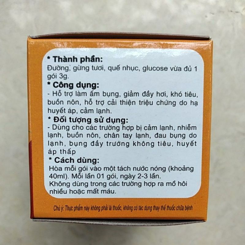 ( CHÍNH HÃNG) COMBO 10 HỘP TRÀ GỪNG ĐẠI UY