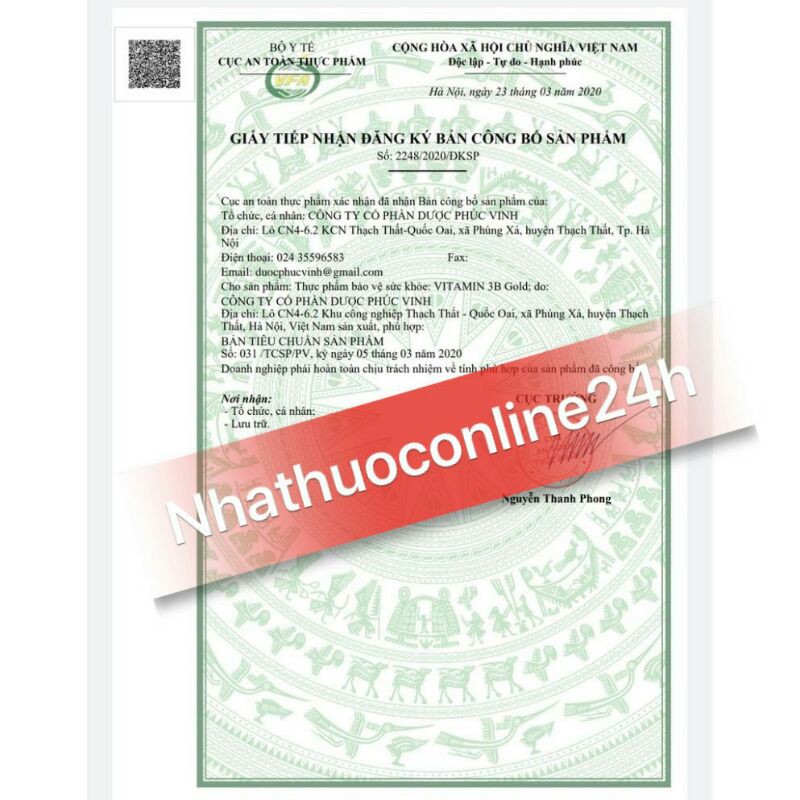 Viên Vitamin 3B Gold Phúc Vinh