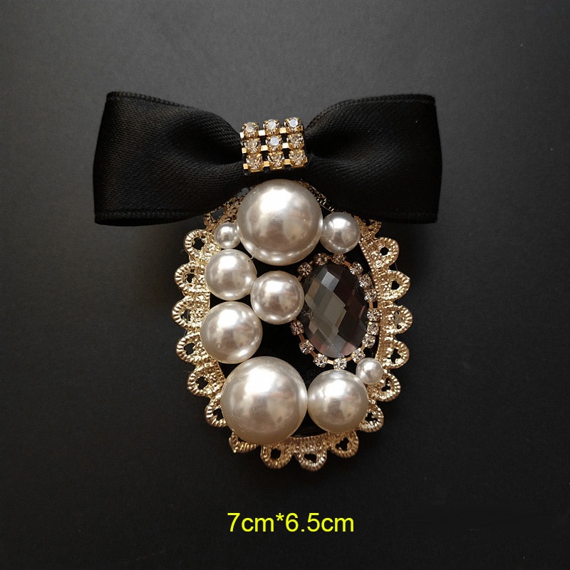 Ghim Cài Áo Hình Nơ Đính Đá Phong Cách Vintage