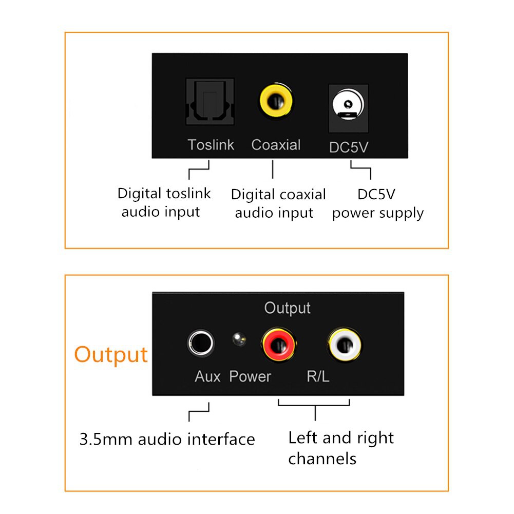 Bộ chuyển đổi tín hiệu âm thanh quang học Optical, tặng kèm dây nguồn và dây quang 1m