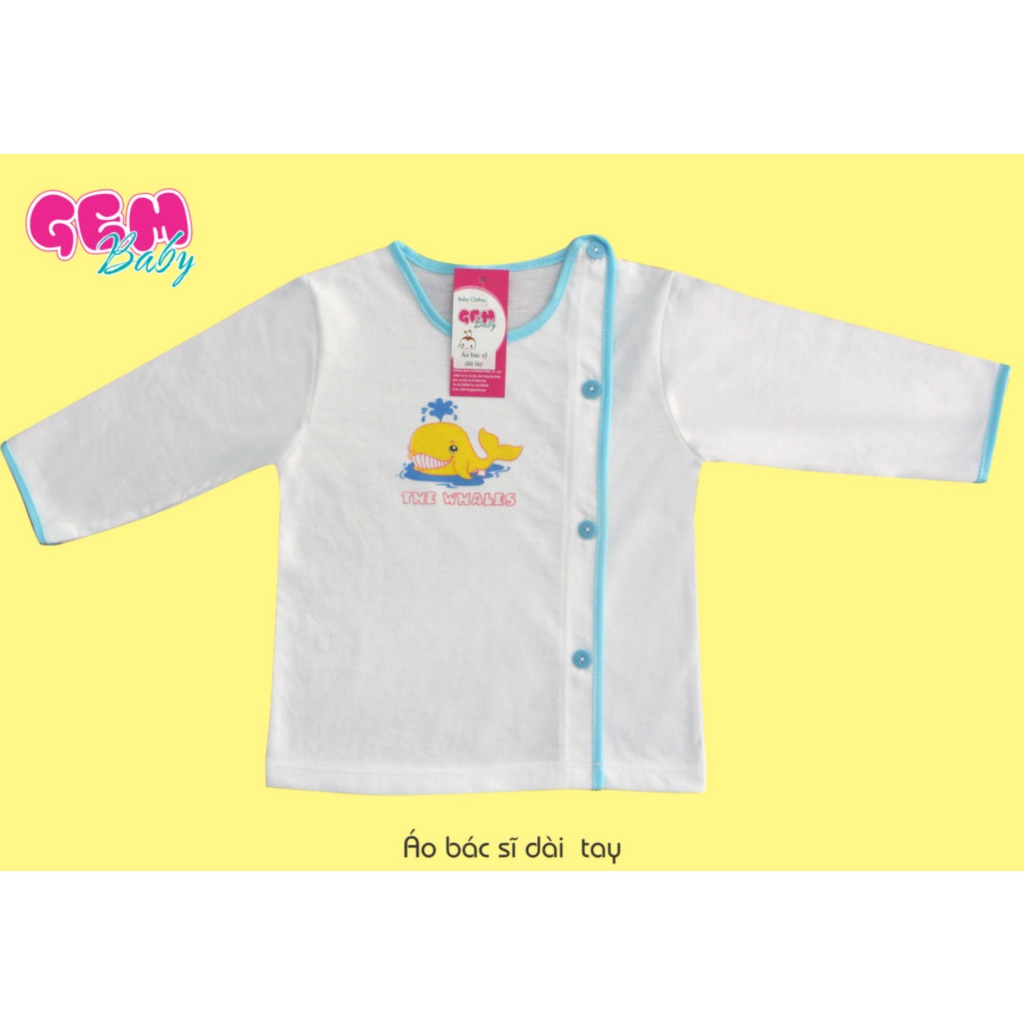 ÁO BÁC SỸ TAY DÀI VÀ TAY NGẮN GEM TRẮNG VIỀN MÀU