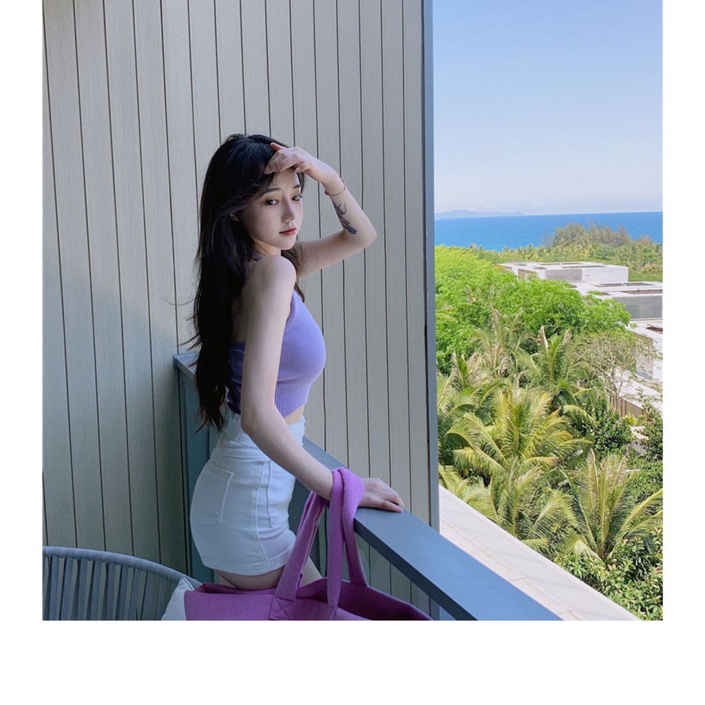 Áo hai dây áo kiểu nữ len dệt kim mùa hè cao cấp HQ YUKIBLOOM Áo hai dây nữ croptop len tặng quà ngẫu nhiên AK09 | BigBuy360 - bigbuy360.vn