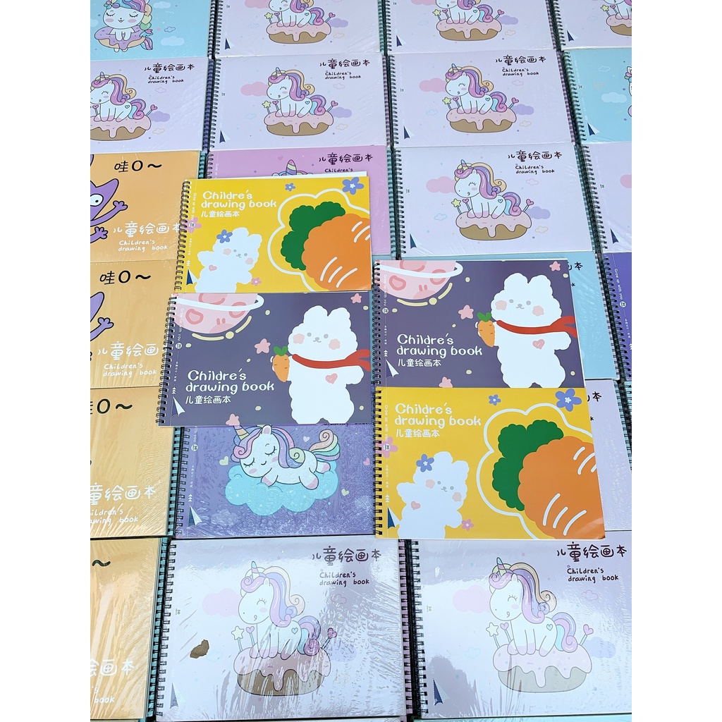 COMBO 4 CUỐN VỞ VẼ KHỔ A4 MẪU MỚI TINH - 30 TRANG /1 CUỐN