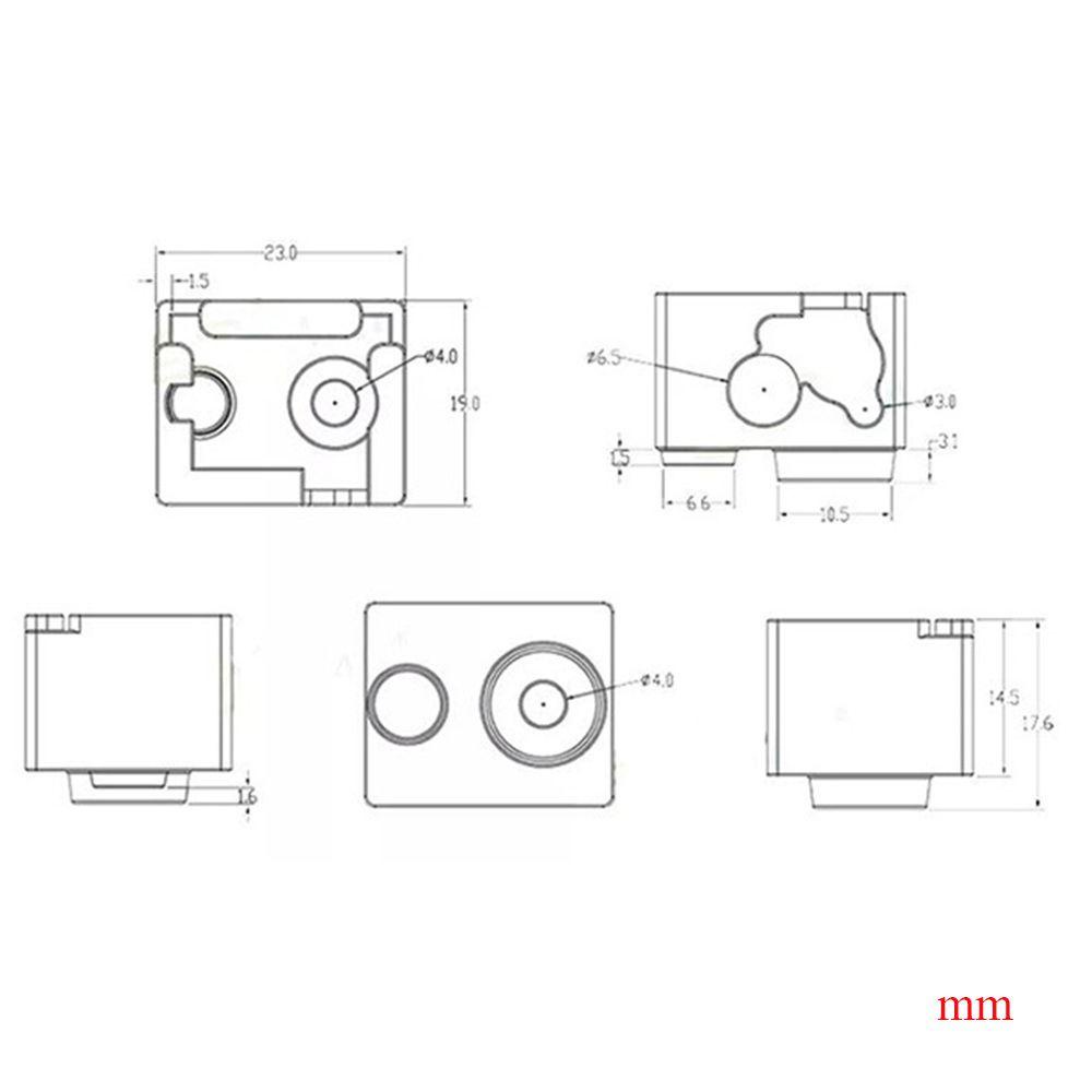 MYRONGVN Set 4 Khối Nhiệt Silicone Phụ Kiện Thay Thế Cho Máy In 3D E3D V6