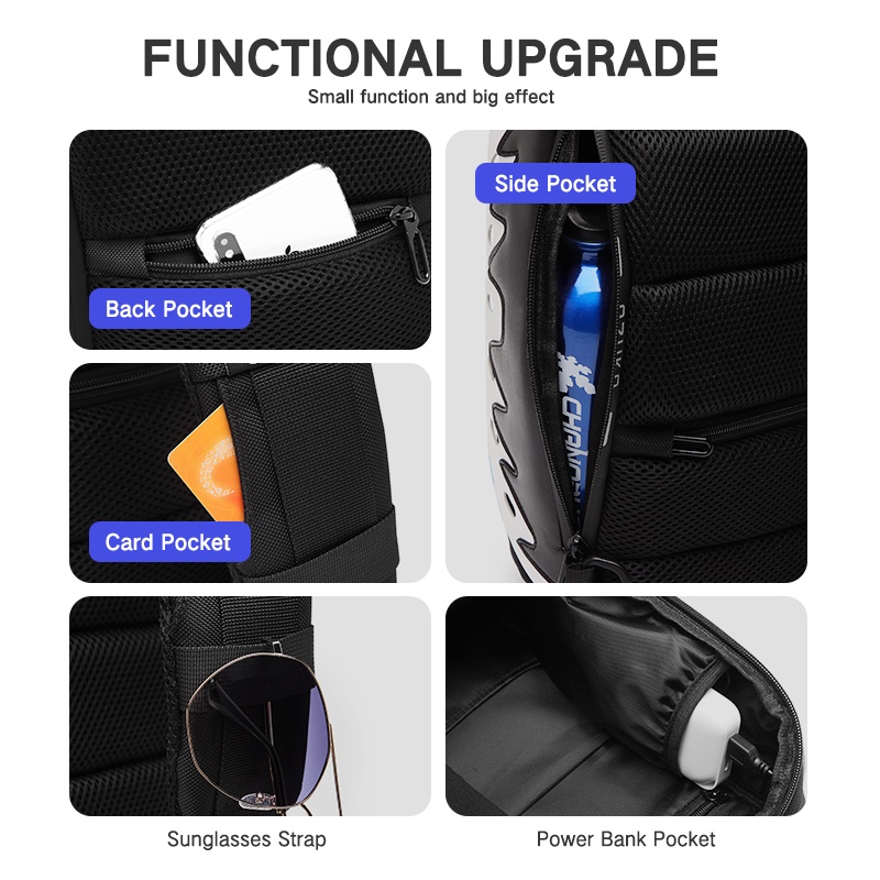 Túi đeo chéo Ozuko phản quang chống thấm nước chống trộm thời trang dành cho thanh thiếu niên