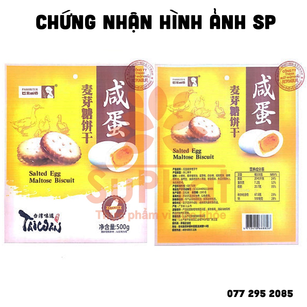 Bánh quy trứng muối Đài Loan nhân mềm dẻo hãng Pamiriter (180g & 500g)