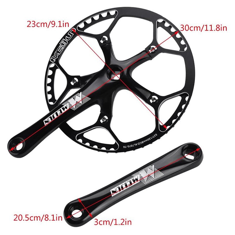 High Quality MEIJUN 53T 170Mm Bicycle Single Chainring Speed Crankset Arm Black