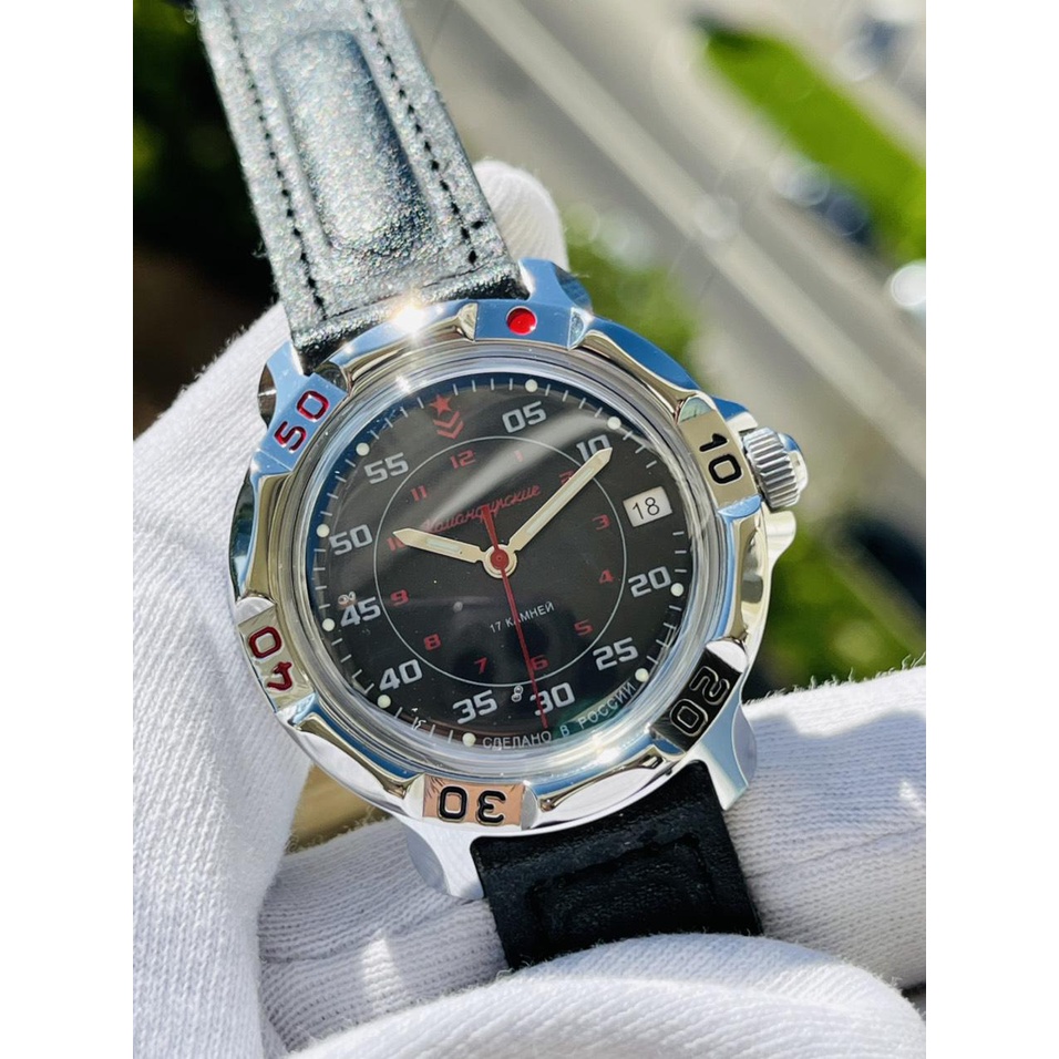 Đồng hồ Nga Vostok Komandirskie 811172. Đồng hồ nam Vostok máy cơ lên giây, size mặt 39, size dây 18, chống nước 3 atm