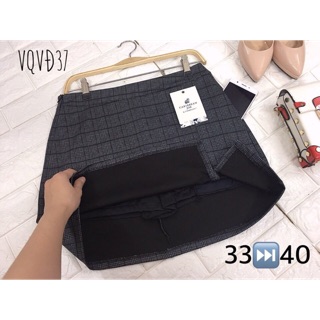 Váy quần váy giãn caro xẻ tà siêu xinh Bigsize
