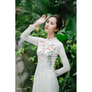 Áo dài gấm tơ 4tà