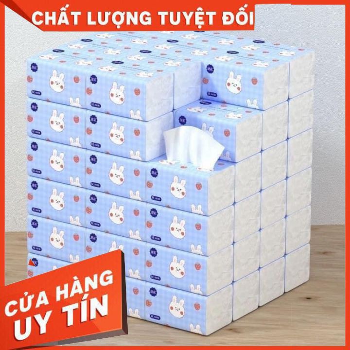 [Mã LIFEHLSALE2 giảm 10% đơn 0Đ] Gói Giấy Ăn Thỏ Vỏ Xanh 4 Lớp (Bán Lẻ 1 gói 176 Tờ)