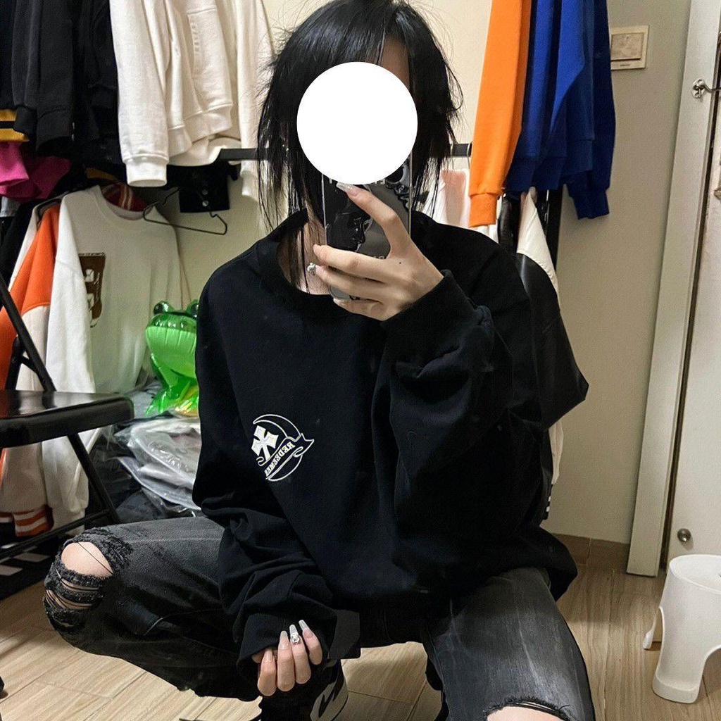 Áo Thun Nữ Tay Dài Dáng Rộng Phong Cách Hip Hop Cá Tính