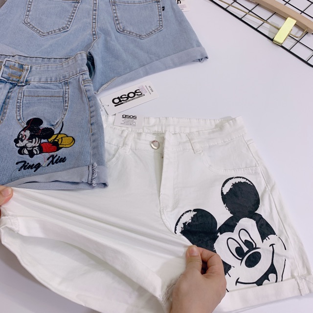 [QL.CS BÁN SỈ QUẦN JEAN SOC THÊU MICKY TÚI ỐP