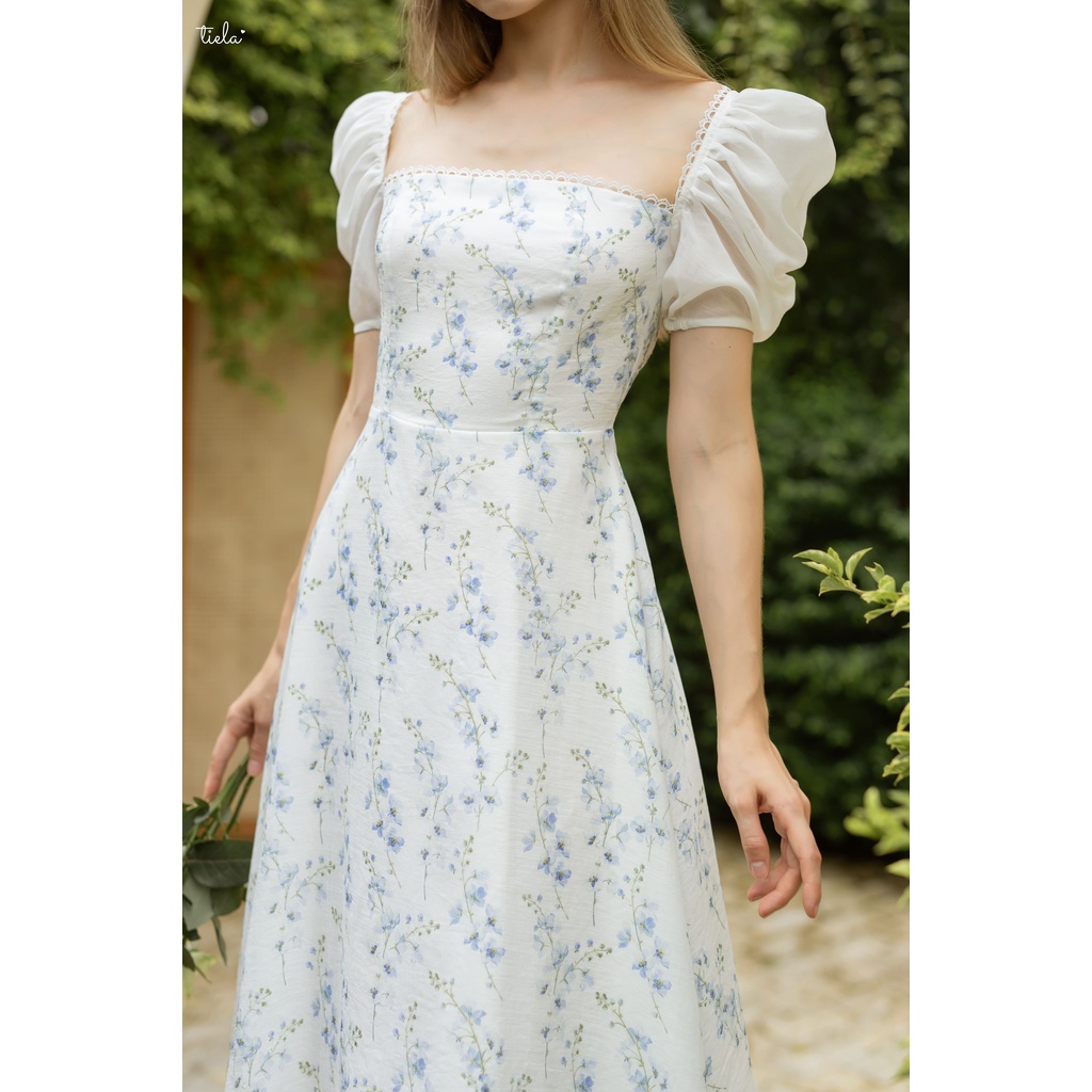 TIELA Đầm váy hoa ren tay phồng - Emily Dress