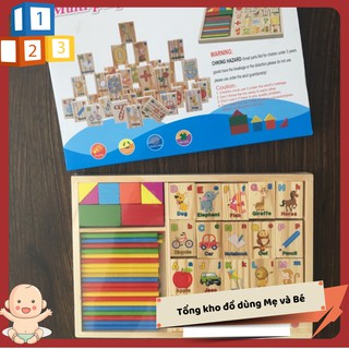 Giáo cụ Montessori☘Free ship☘Bảng gỗ và que tập tính cho bé