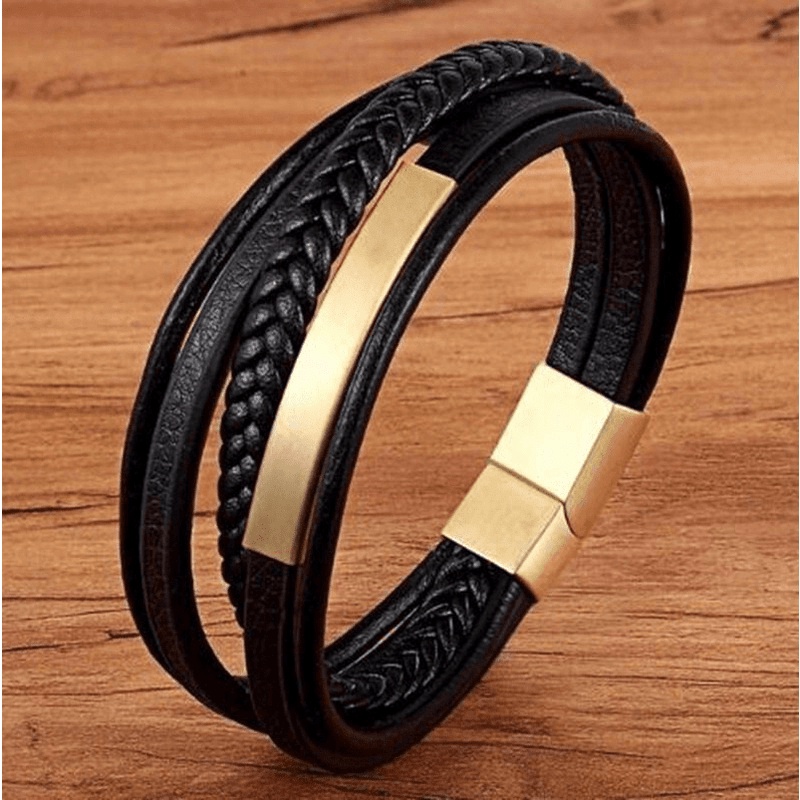 Vòng Tay Nam Hanmade AROTI  Chất Dây Da Cao Cấp, Khóa và Charm Titan Cực Đẹp, Phong Cách Sang Trọng, Cá Tính VT617-B