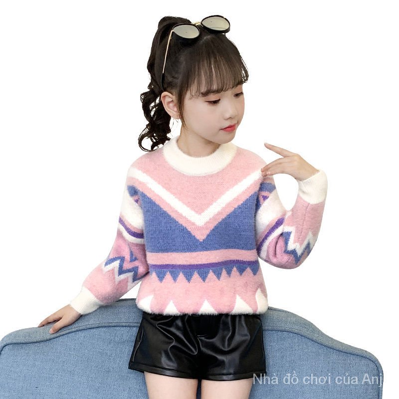 Girls Mink Sweaters Autumn And Winter New Knit Large Sweaters Kids Sweaters For Girls