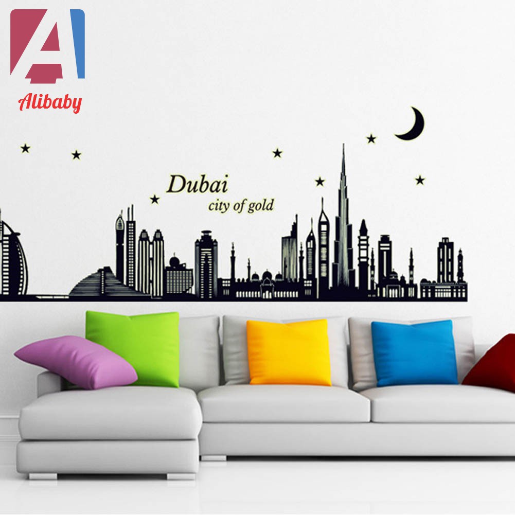 Miếng Dán Tường Dạ Quang Hình Thành Phố Dubai