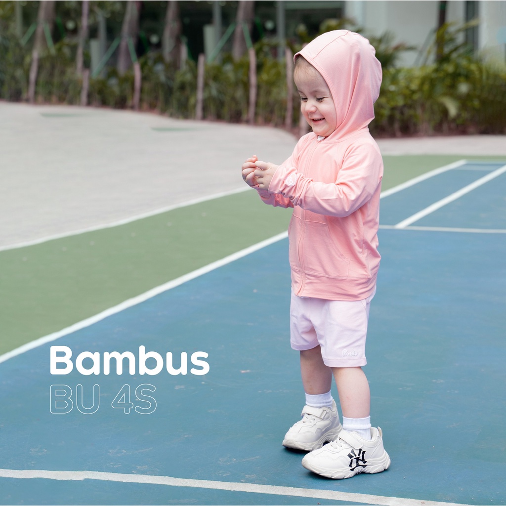 Áo khoác có mũ vải sợi tre mềm, thoáng BU Baby