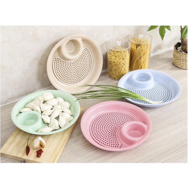 Đĩa Đựng Trái Cây - Dĩa Đựng Đồ Ăn Tích Hợp Bát Nước Chấm Có Khay Hứng Nước 9423