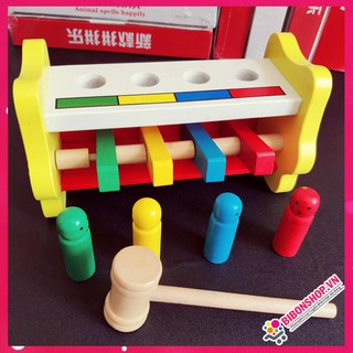 Đồ chơi gỗ đập chuột hình thỏ rèn sự nhanh nhẹn khéo léo cho bé