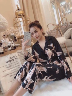 Bộ lụa satin hạt cao cấp