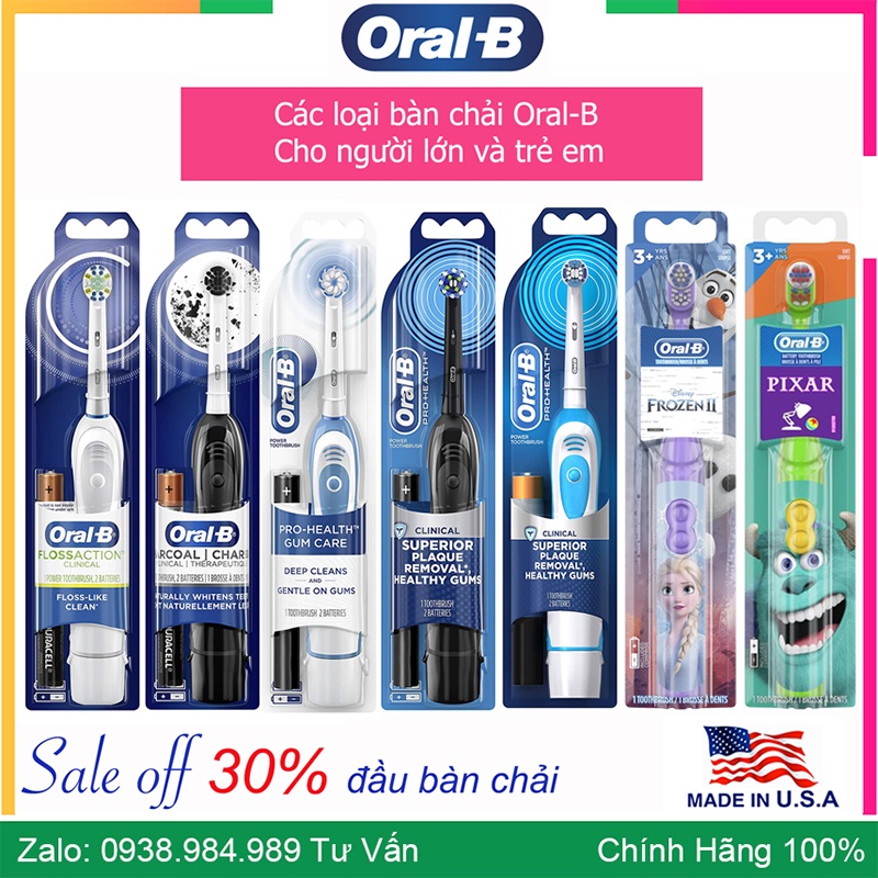 [USA] Bàn Chải Điện Oral-B Clinical, nhiều mẫu, nhiều loại đầu cho người lớn và trẻ em